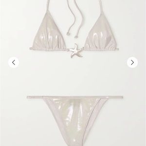 Star embellished iridescent stretch triangle bikini